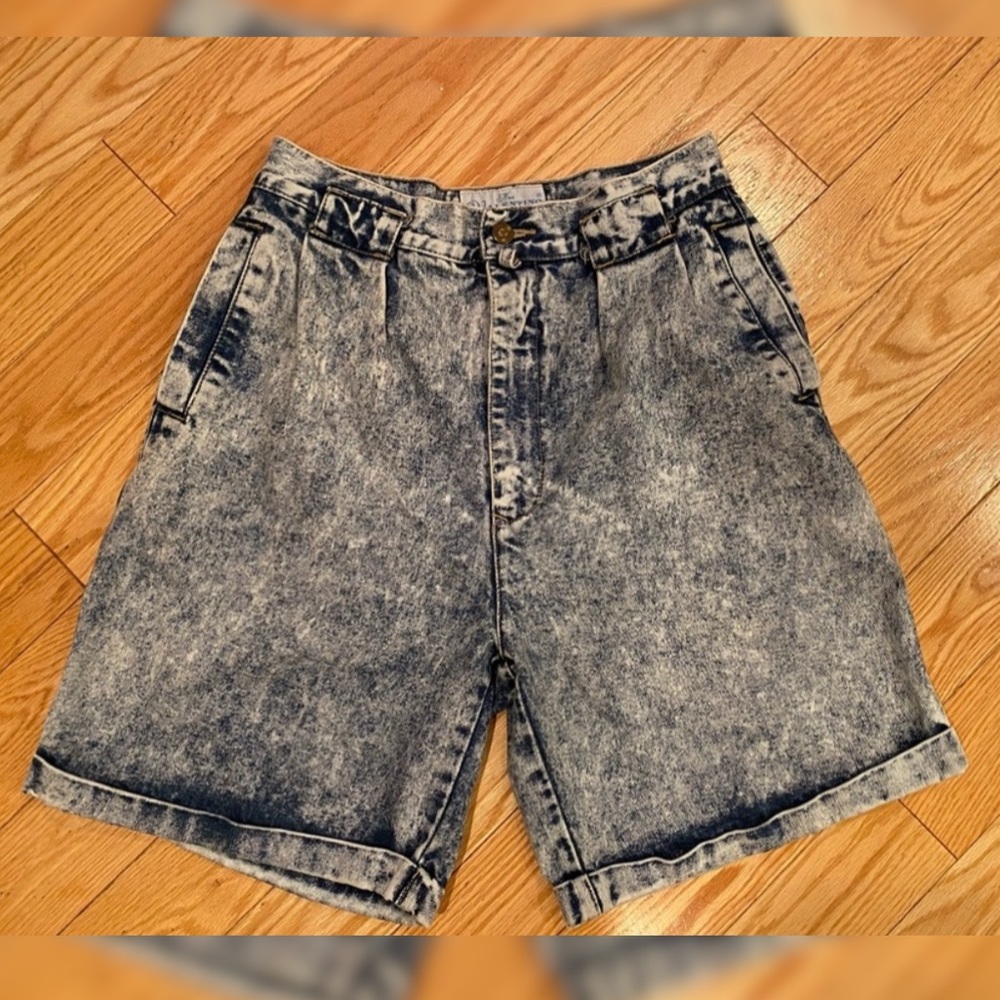 Vintage Acid Wash 80s High Waist Jean Shorts - Gem